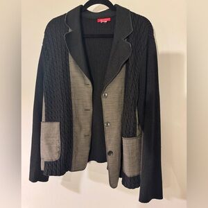 Vintage Anne Klein Black and Gray Women's Jacket